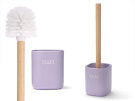 Berilo Escobillero Lisse Lila 9 x 37 x 9 cm Plastique Bois (Set de 6)