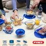 Pyrex Cook & Go Lot de 7 Boîtes de conservation en verre Bleu et Transparent