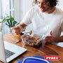 Pyrex Cook & Go Lot de 7 Boîtes de conservation en verre Bleu et Transparent