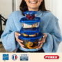 Pyrex Cook & Go Lot de 7 Boîtes de conservation en verre Bleu et Transparent