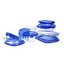Pyrex Cook & Go Lot de 7 Boîtes de conservation en verre Bleu et Transparent