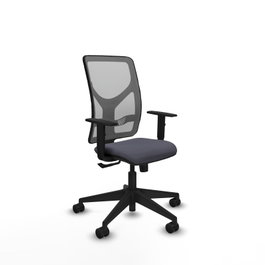 PIQUERAS Y CRESPO Chaise Motilla Synchro, Gris foncé, Base pyramidale noire