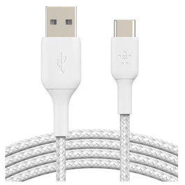 Belkin CAB002BT3MWH Cable USB-A vers USB-C Tressé 3 m Blanc