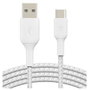 Belkin CAB002BT3MWH Cable USB-A vers USB-C Tressé 3 m Blanc