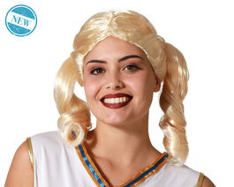 Peluca Rubia Ondulée 160 g - Perruque blonde avec vagues pour déguisement, carnaval, événement et théâtre