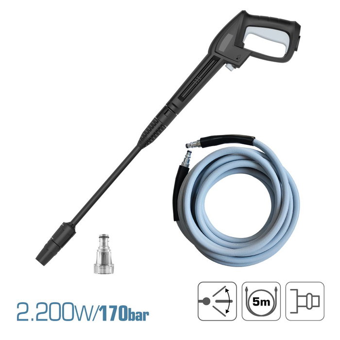 Koma Tools Hidrolimpiadora Pro Series Hl-2200 - 2200 W - 170 Bar - 120 Bar Pression - 390 L/H - Bombe Aluminium