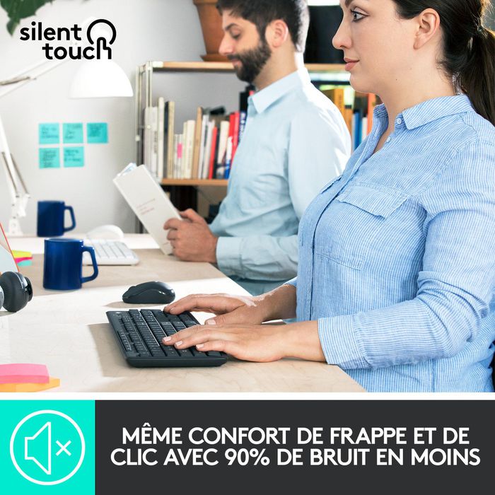 Logitech MK295 - Ensemble Clavier et Souris sans Fil Silencieux, Technologie Silent Touch, Pavé Numérique Complet, Connexion USB 2.4 GHz, Compatible Windows et ChromeOS Logitech MK295 - Ensemble Clavier et Souris sans Fil Silencieux, Technologie Silent Touch, Pavé Numérique Complet, Connexion USB 2.4 GHz, Compatible Windows et ChromeOS