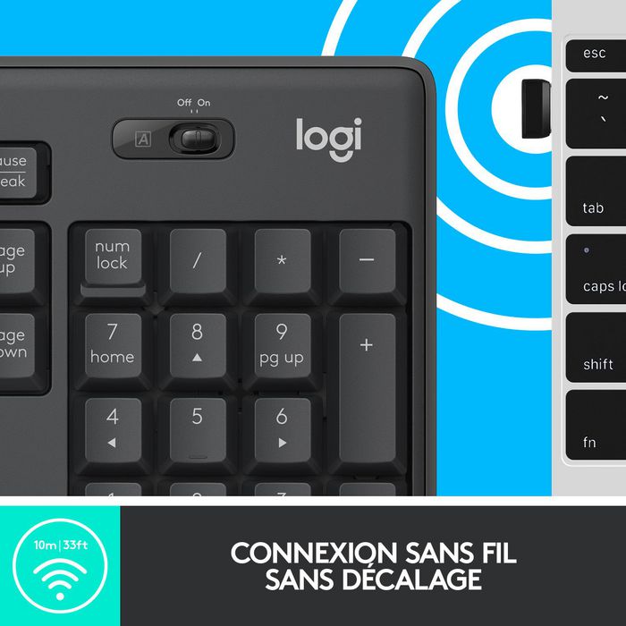Logitech MK295 - Ensemble Clavier et Souris sans Fil Silencieux, Technologie Silent Touch, Pavé Numérique Complet, Connexion USB 2.4 GHz, Compatible Windows et ChromeOS Logitech MK295 - Ensemble Clavier et Souris sans Fil Silencieux, Technologie Silent Touch, Pavé Numérique Complet, Connexion USB 2.4 GHz, Compatible Windows et ChromeOS