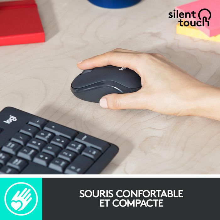 Logitech MK295 - Ensemble Clavier et Souris sans Fil Silencieux, Technologie Silent Touch, Pavé Numérique Complet, Connexion USB 2.4 GHz, Compatible Windows et ChromeOS Logitech MK295 - Ensemble Clavier et Souris sans Fil Silencieux, Technologie Silent Touch, Pavé Numérique Complet, Connexion USB 2.4 GHz, Compatible Windows et ChromeOS