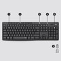 Logitech MK295 - Ensemble Clavier et Souris sans Fil Silencieux, Technologie Silent Touch, Pavé Numérique Complet, Connexion USB 2.4 GHz, Compatible Windows et ChromeOS