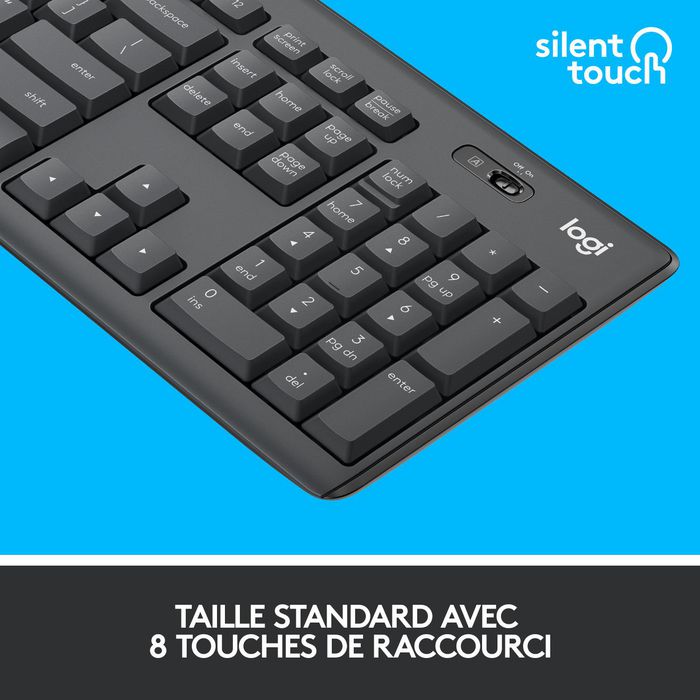 Logitech MK295 - Ensemble Clavier et Souris sans Fil Silencieux, Technologie Silent Touch, Pavé Numérique Complet, Connexion USB 2.4 GHz, Compatible Windows et ChromeOS Logitech MK295 - Ensemble Clavier et Souris sans Fil Silencieux, Technologie Silent Touch, Pavé Numérique Complet, Connexion USB 2.4 GHz, Compatible Windows et ChromeOS
