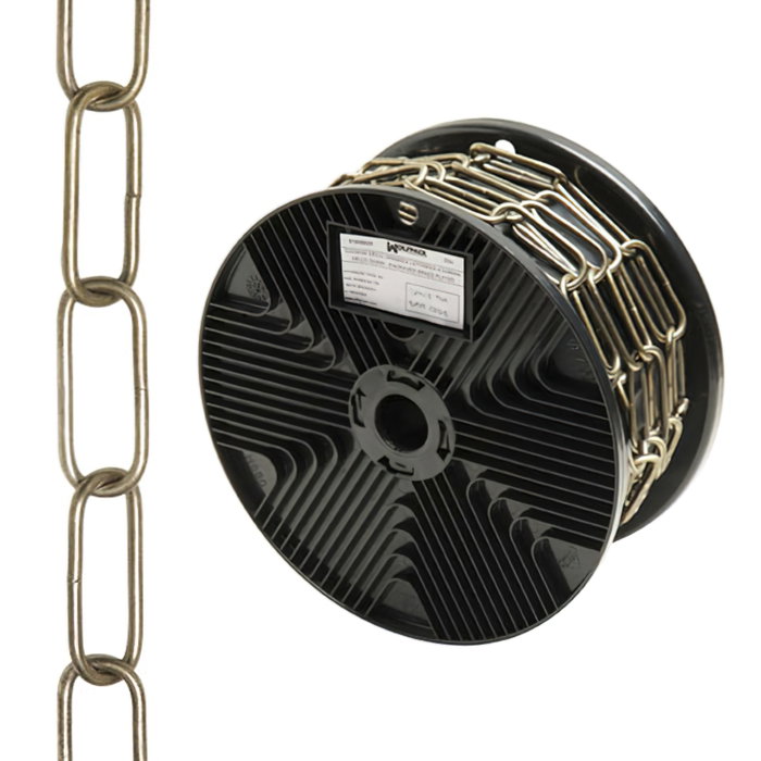 WOLFPACK LINEA PROFESIONAL Chaîne décorative lisse cuir 3,4x43 mm - Rouleau de 20 mètres WOLFPACK LINEA PROFESIONAL Chaîne décorative lisse cuir 3,4x43 mm - Rouleau de 20 mètres