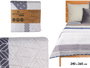 Giftdecor Colcha de lit réversible 240x260 cm motif hexagones bleu blanc gris 100% polyester douceur (Set de 6)