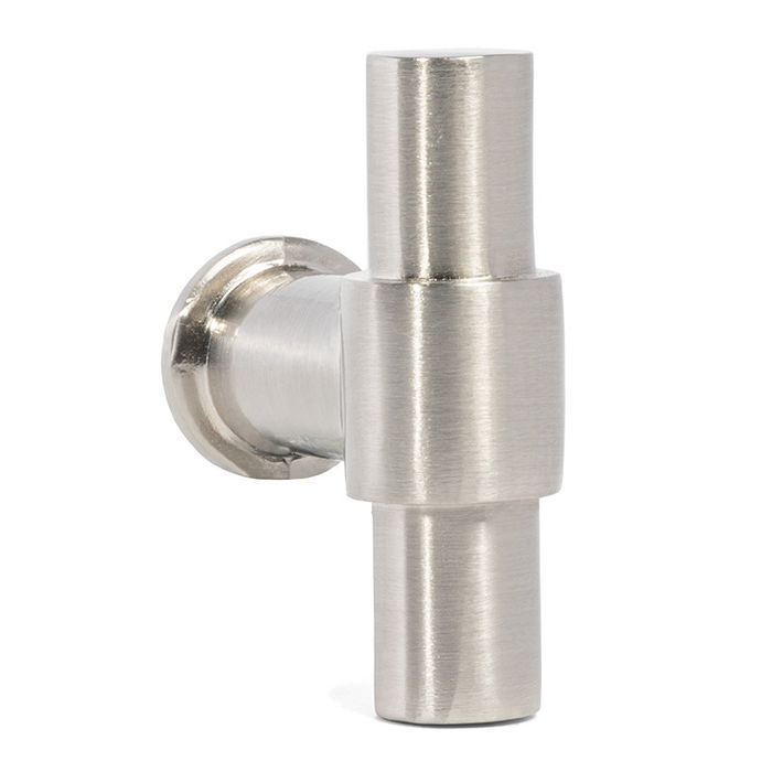 JANDEL Tirador Zmk "T" 50mm Negro Mate, Latón y Níquel - Herraje para Muebles y Cajones con Fijación Frontal