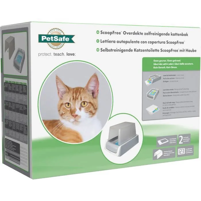 Petsafe Bac à Litière Auto-Nettoyante ScoopFree 1,5 avec Couvercle, Système Jetable Anti-Odeurs