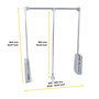Emuca Penderie rabattable pour armoire Hang, 600 - 830, Chromé, Acier et Plastique.