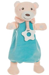 Creaciones Llopis - Marionnette lapin hochet et anneau de dentition en tissu polyester - 35 cm