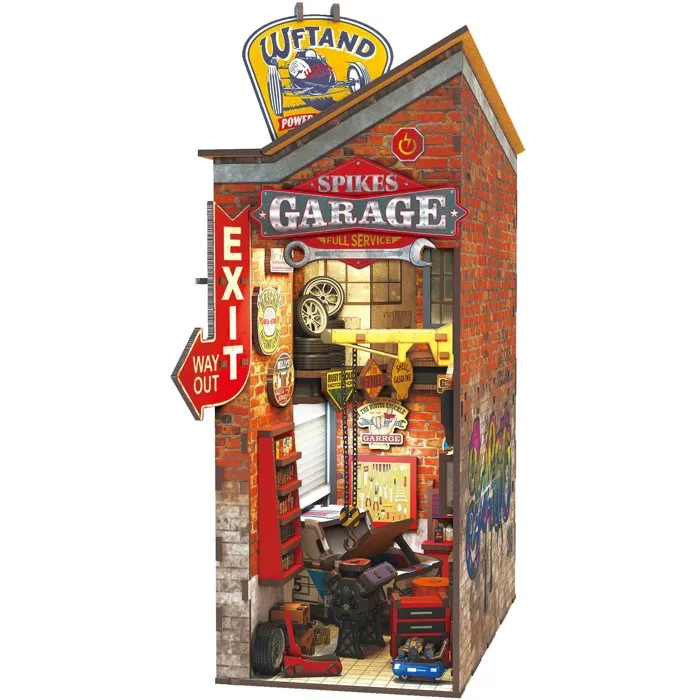 Nookland Book Nook Kit DIY - Maquette 3D Serre Livre 'Garage Vintage' - Modèle à Construire - 10 x 19 x六个 29 cm