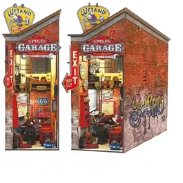Nookland Book Nook Kit DIY - Maquette 3D Serre Livre 'Garage Vintage' - Modèle à Construire - 10 x 19 x六个 29 cm