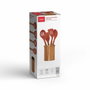 Livoo Set d'ustensiles de cuisine MES153 Orange, 5 pièces avec pot en acacia FSC