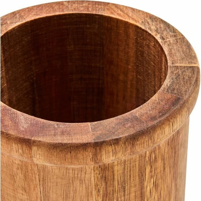 Livoo Set d'ustensiles de cuisine MES153 Orange, 5 pièces avec pot en acacia FSC