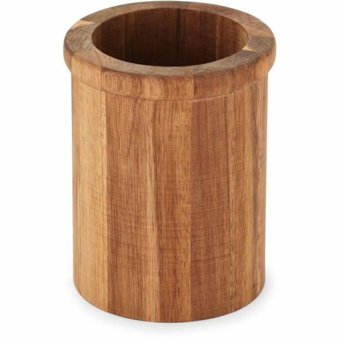 Livoo Set d'ustensiles de cuisine MES153 Orange, 5 pièces avec pot en acacia FSC