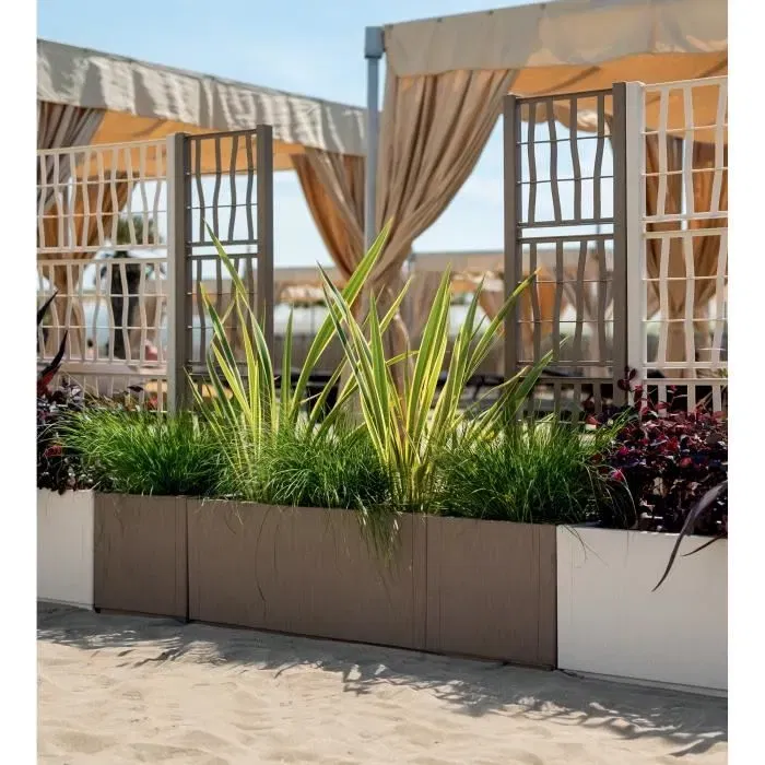 Stefanplast ETHICA - Bac à fleurs carré avec treillis, 38 L, couleur taupe, pour plantes grimpantes, 36x36x140 cm Stefanplast ETHICA - Bac à fleurs carré avec treillis, 38 L, couleur taupe, pour plantes grimpantes, 36x36x140 cm