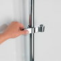 Wenko Support de douche ajustable en métal et acier inoxydable pour barre ø 19-25 mm, 11,7 x 2,7 x 3 cm