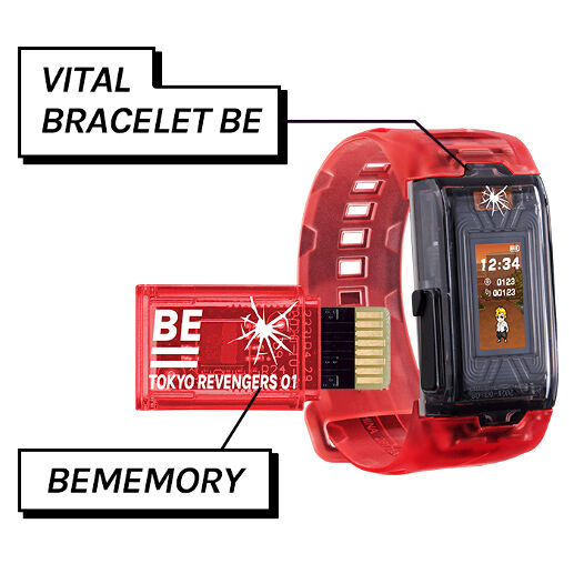 Bandai Vital Bracelet BE Tokyo Revengers - Carte mémoire + Câble USB-C - Monstre virtuel fitness - Jouet enfant fille garçon - Rouge Bandai Vital Bracelet BE Tokyo Revengers - Carte mémoire + Câble USB-C - Monstre virtuel fitness - Jouet enfant fille garçon - Rouge