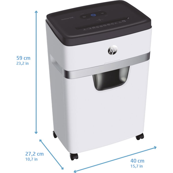 HP OneShred 12MC, Destructrice de documents Micro-coupe blanche HP OneShred 12MC, Destructrice de documents Micro-coupe blanche