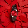 Casio MTP-B145D Montre homme à quartz analogique, cadran rose foncé, bracelet acier inoxydable, verre minéral, étanchéité 5 bars