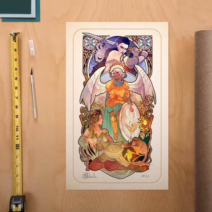 Sideshow Collectibles Critical Role impression Art Ashley Johnson: 10th Anniversary Art Nouveau Illustrations 46 x 28 cm
