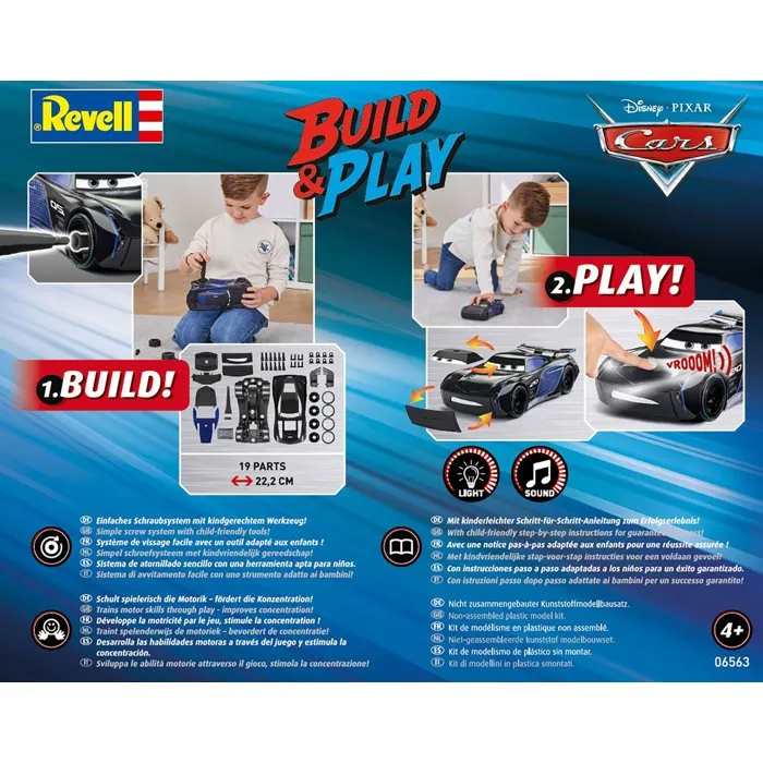 Revell - Kit de Construction Voiture Jackson Storm Cars avec Sons et Lumières, Système à Visser pour Enfants dès 4 Ans, Modèle Démontable et Personnalisable