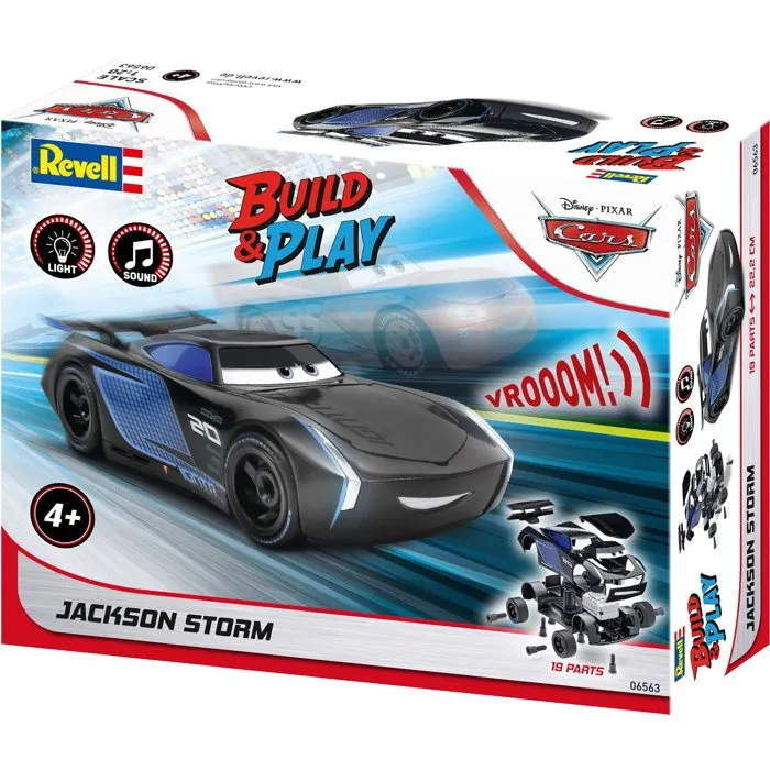 Revell - Kit de Construction Voiture Jackson Storm Cars avec Sons et Lumières, Système à Visser pour Enfants dès 4 Ans, Modèle Démontable et Personnalisable