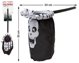 Sac à Bonbons Halloween en Forme de Main Squelettique avec Crâne - Sac Porte-Bonbons pour Enfant, Décoratif, Noir