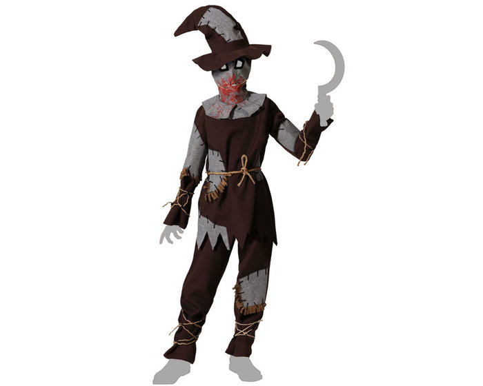 atosa Déguisement d'épouvantail déchiré avec masque et chapeau pour enfant