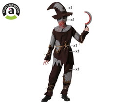 atosa Déguisement d'épouvantail déchiré avec masque et chapeau pour enfant