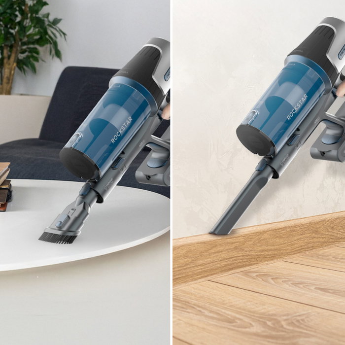 Cecotec Conga Rockstar RS50 Aspirateur balai laveur - Noir / Bleu foncé