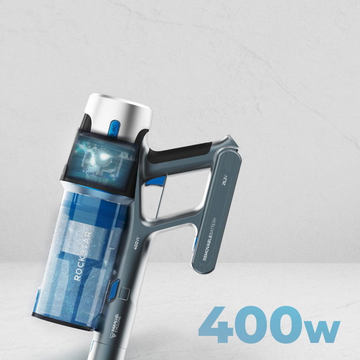 Cecotec Conga Rockstar RS50 Aspirateur balai laveur - Noir / Bleu foncé