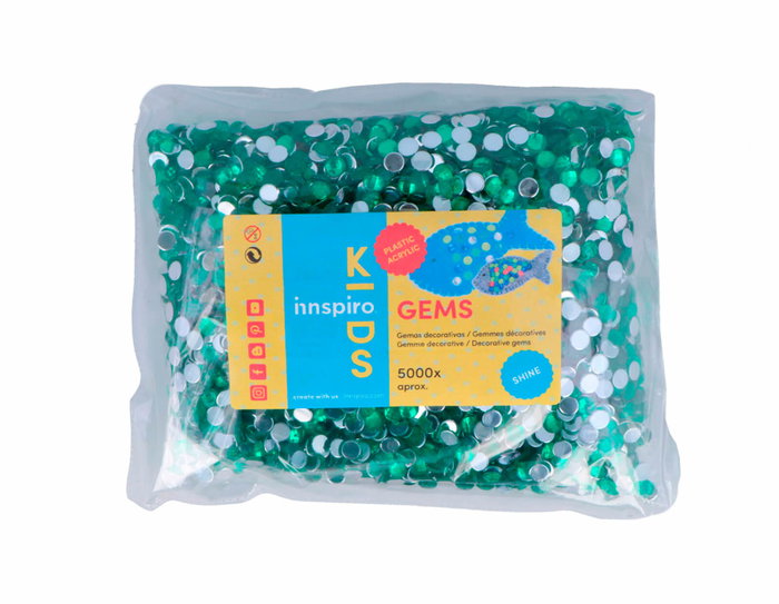 Innspiro Gemmes décoratives acryliques cercle vert 6mm 5000u. approx.