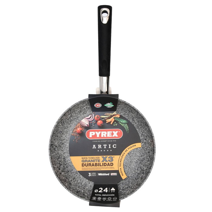 Poêle anti-adhésive Pyrex Artic Gris Métal Acier 24 cm