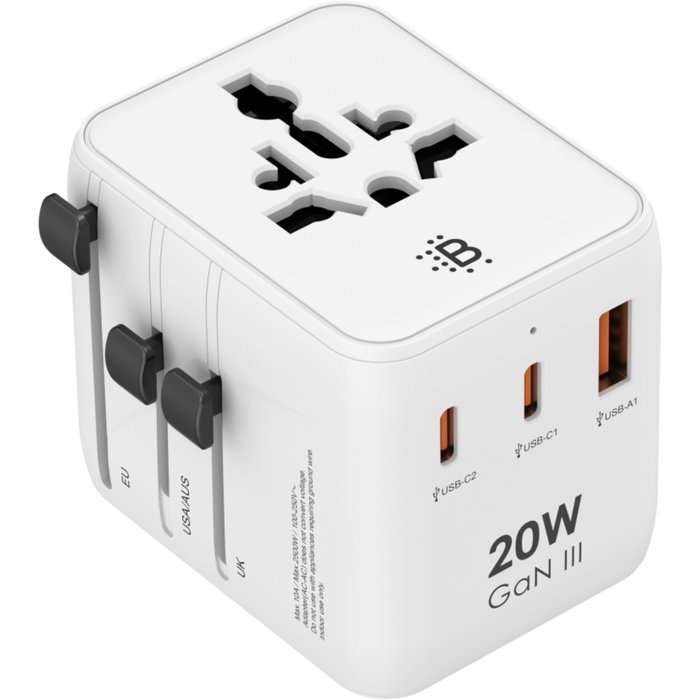 Boompods World Travel Plug 20W Blanc Boompods World Travel Plug 20W Blanc