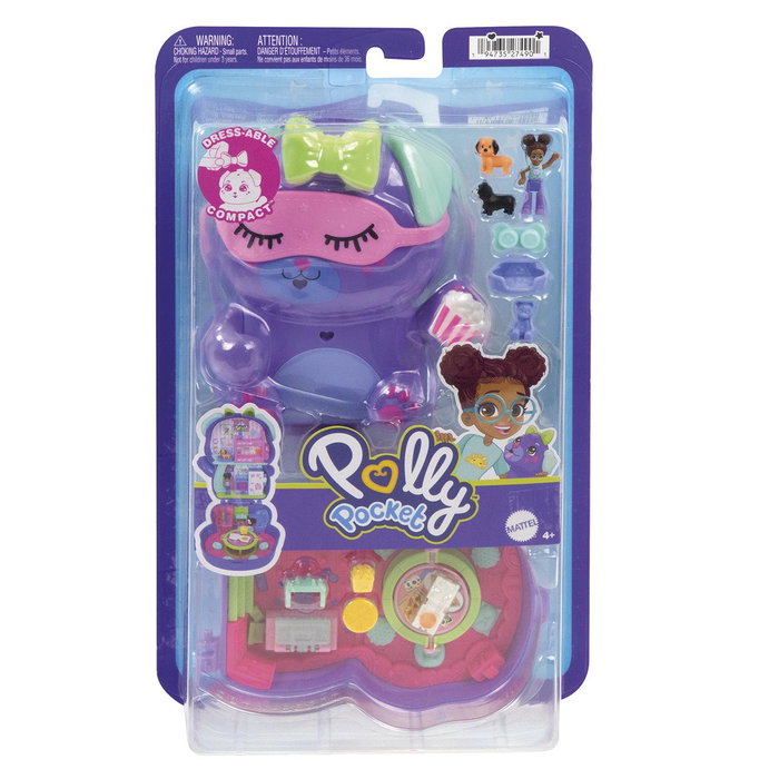 Mattel Polly Pocket Estuche Perrito Fiesta Pijama Jcr38 avec poupée et 10 accessoires +4 ans Mattel Polly Pocket Estuche Perrito Fiesta Pijama Jcr38 avec poupée et 10 accessoires +4 ans