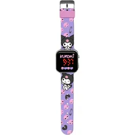 Kids Licensing Montre LED Kuromi pour Enfants dès 4 ans avec Affichage Heure/Date et Fond d'Écran Modifiable - CR2032 Fournie