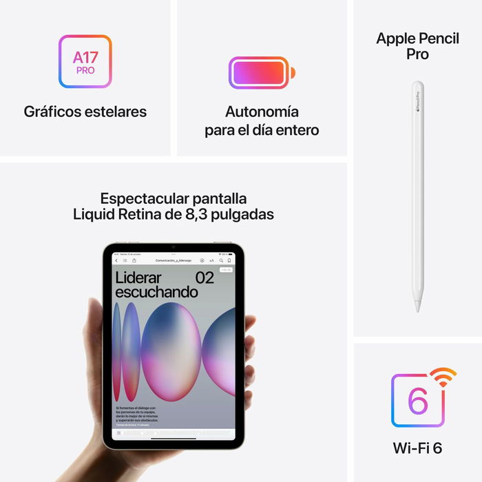 Tablette Apple iPad mini 8,3" Hexa Core 8 GB RAM 256 GB Blanc