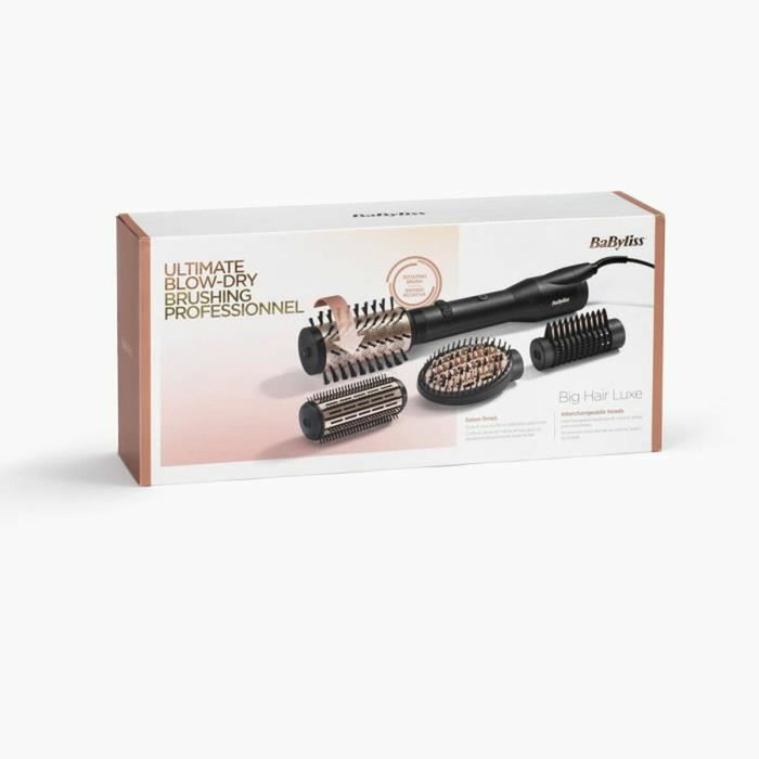 BaByliss Big Hair Lustre AS970E Brosse Rotative à Air Noir et Or