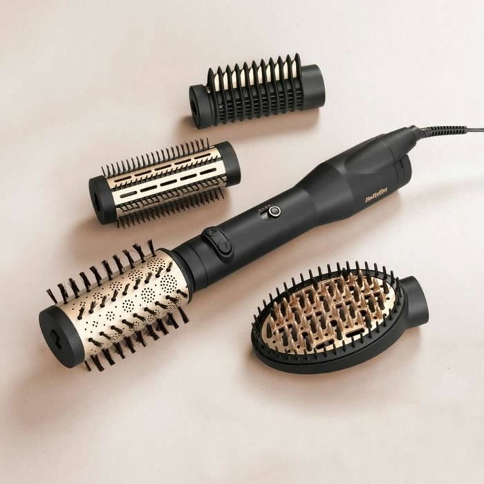 BaByliss Big Hair Lustre AS970E Brosse Rotative à Air Noir et Or