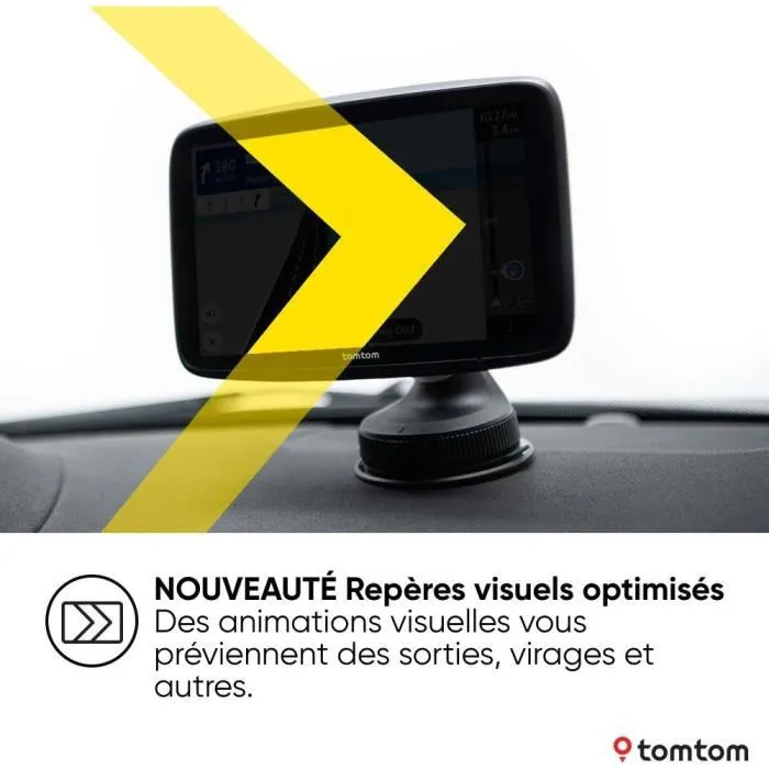 TomTom GO Superior 6 GPS Voiture 6 pouces - Cartes Monde, Traffic temps réel, Alertes zones de danger, 2 ans services Premium inclus