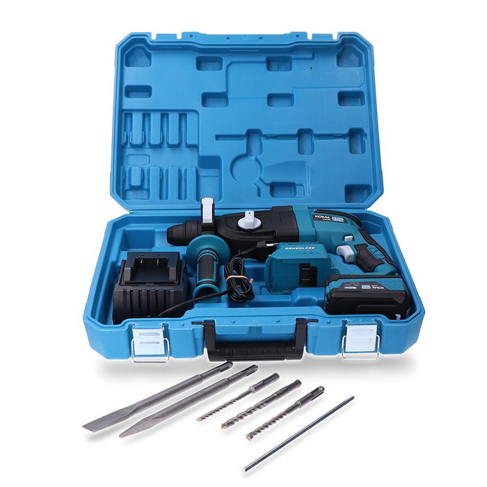 Koma Tools Kit marteau perforateur brushless 20V avec batterie 4,0 Ah et chargeur