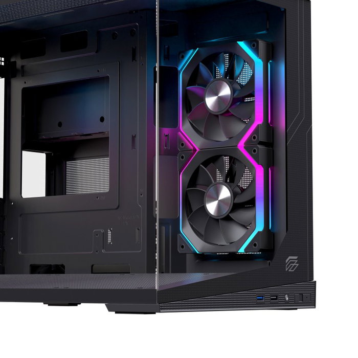 Einarex PRISMA SM300 RGB Boîtier Gaming Micro-ATX Noir avec Verre Trempé